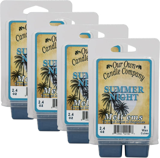 Our Own Candle Company Premium Wax Melt, Summer Night Scent, Handmade in The USA, 24 Cubes (4 Pack, 9.6oz Total)