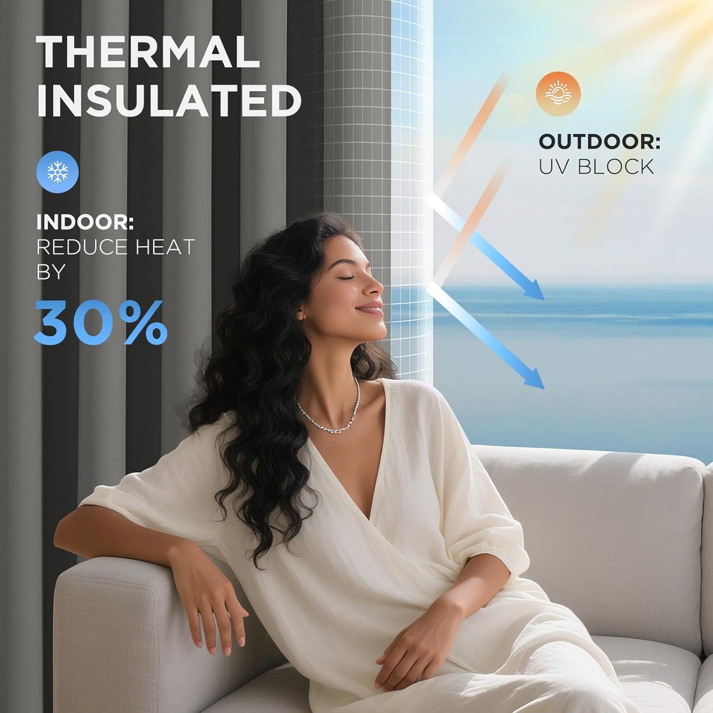 Joydeco Blackout Door Curtain for Doorway Privacy 108 Inches Long, Grommet Closet Curtain for Open Closet, Room Divider for Bedroom Living Room (Light Grey, 52Wx108L, 1 Panel)