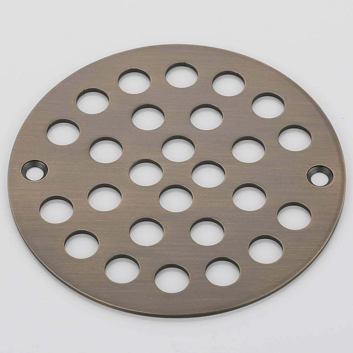 4-Inch Screw-in Shower Strainer Drain Cover Replacement Floor Strainer (Antique Brass)