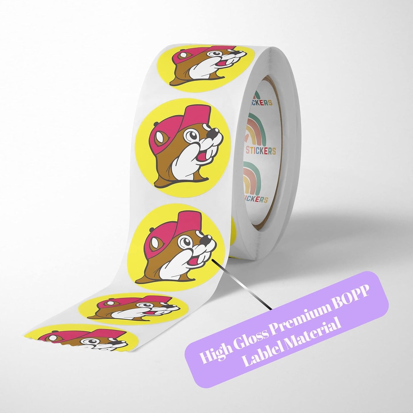 150 Custom Circle/Square BOPP Roll Labels- Personalized Stickers for Business Logo, Party, Wedding Favor, Baby Shower-Any Design Text + Image, Matte/Gloss Finish (1.5 Inch Circle)