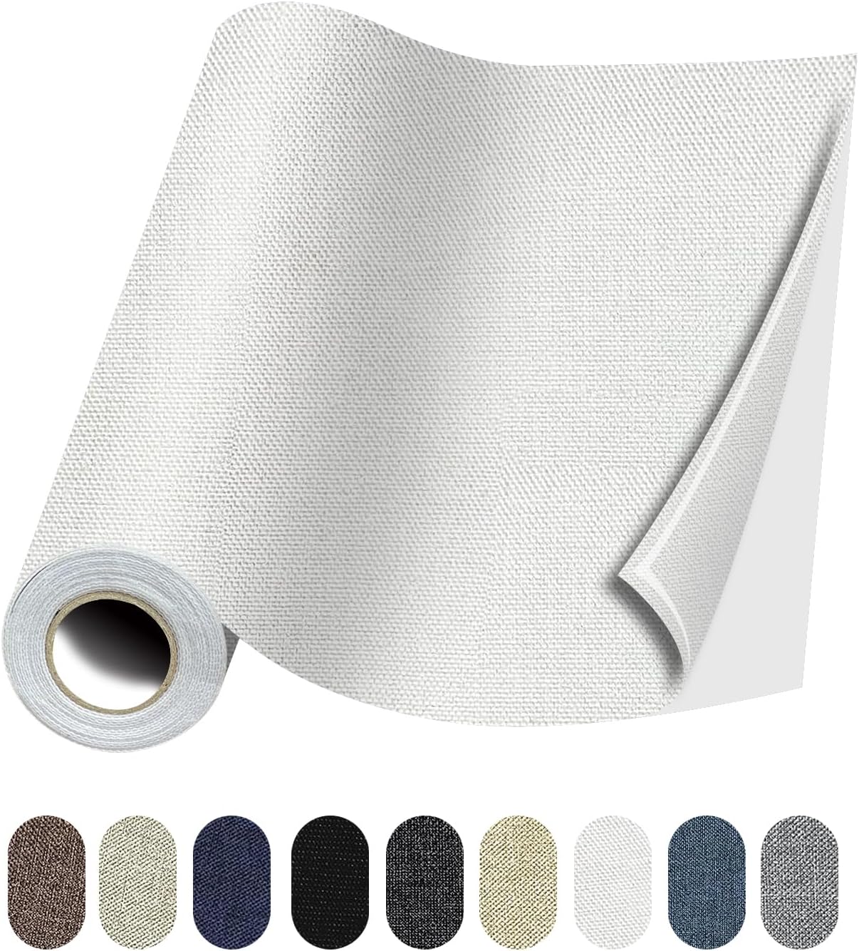 Fabric Repair Patches, Linen Repair Tape Self-Adhesive Fabric Patches Durable, DIY Large Linen Tape for Sofa, Couches, Furniture, Chair, Clothing （3.5X79 Inch, White）