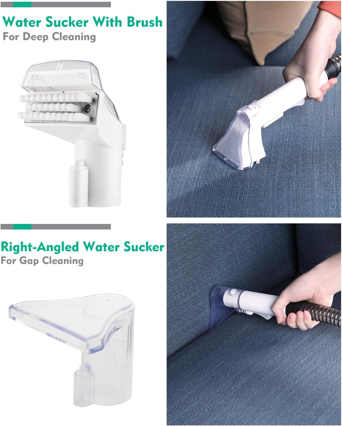 HAUSHOF Portable Carpet Spot and Upholstery Cleaner, Lightweight Handheld Deep Cleaner Machine for Pet Stains, Sofa, Rug, Mattress, Car Seat and Curtain, White & Light Grey