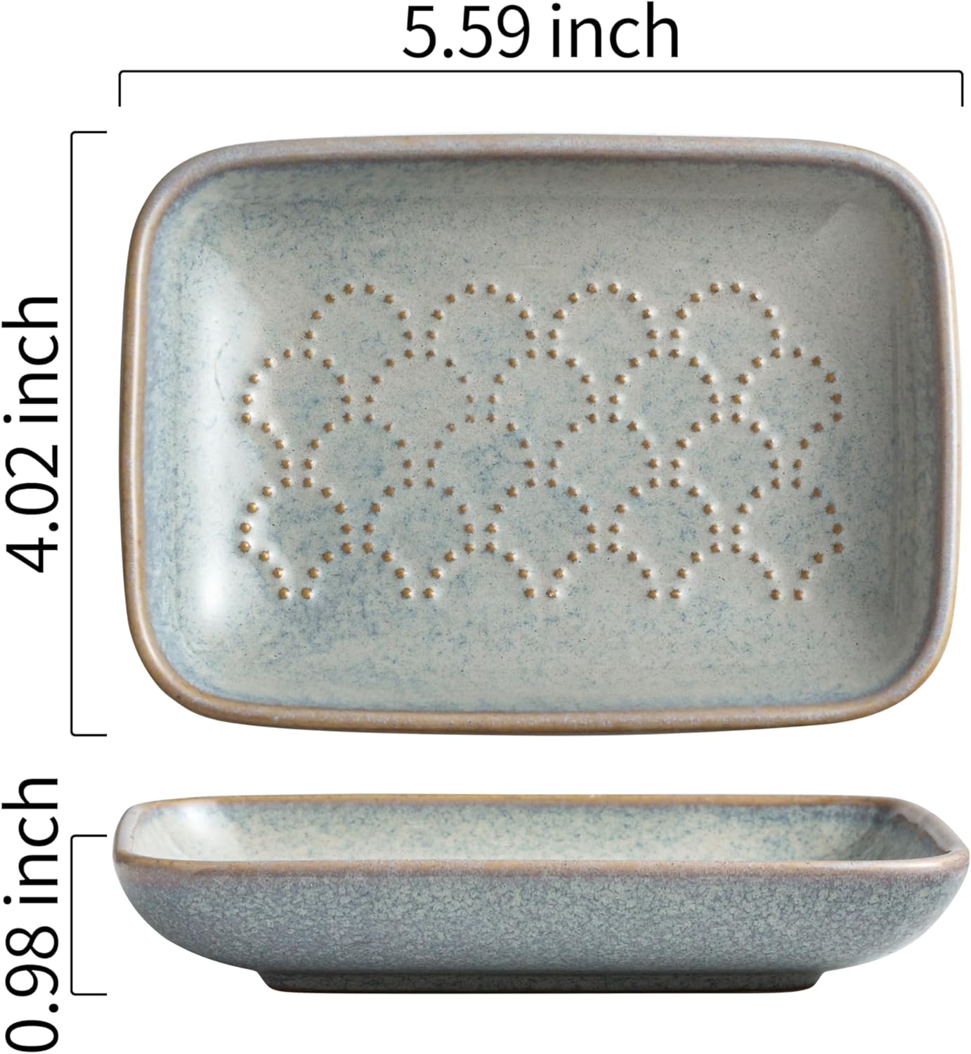 Gomakren Soap Dish for Shower, Ceramic Soap Dishes for Bar Soap Sponge, Shower Soap Holder Saver Tray for Bathroom Kitchen Sink, Easy to Clean, Gray