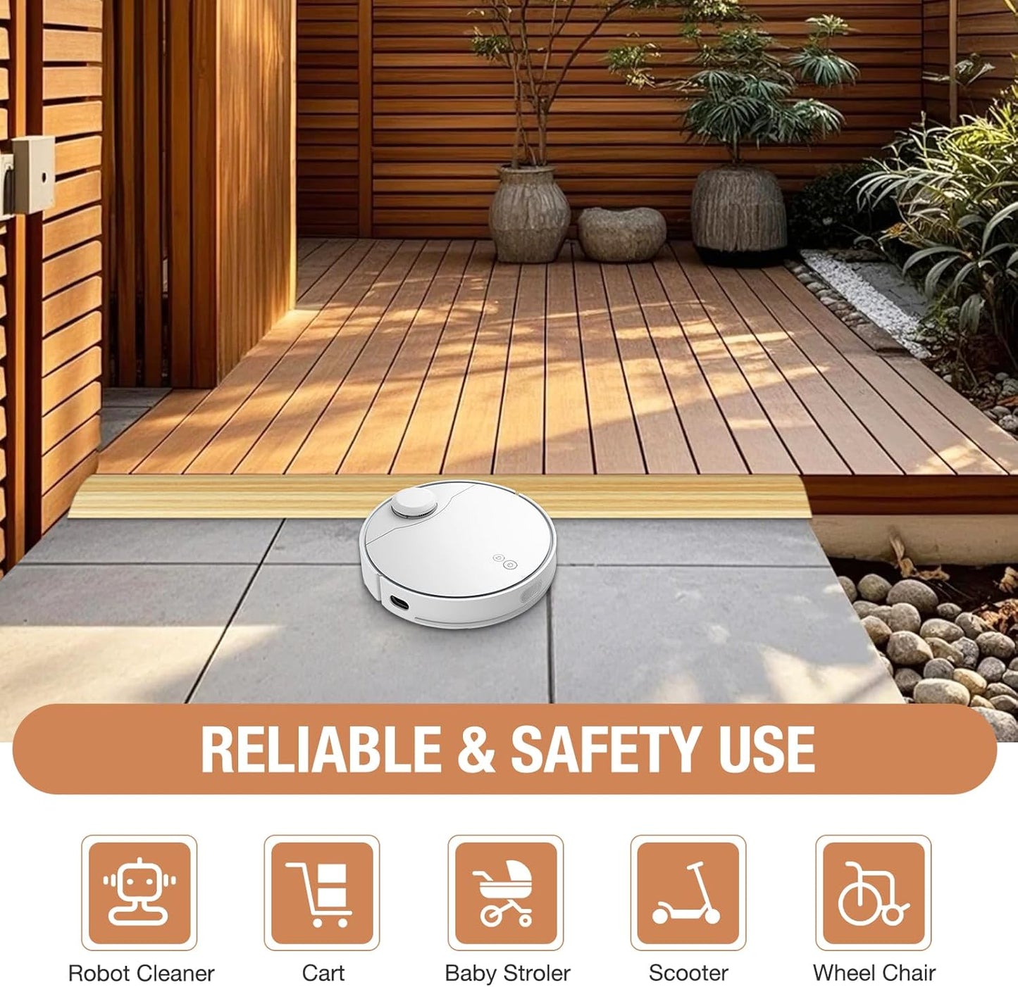 Floor Transition Strip Self Adhesive Vinyl Door Threshold for Doorways Carpet Edging Trim Overlap Edge Reducer for Laminate Floor, Carpet, Tile (Light Yellow Wood Grain, 3/5" to 4/5", 6.6Ft)