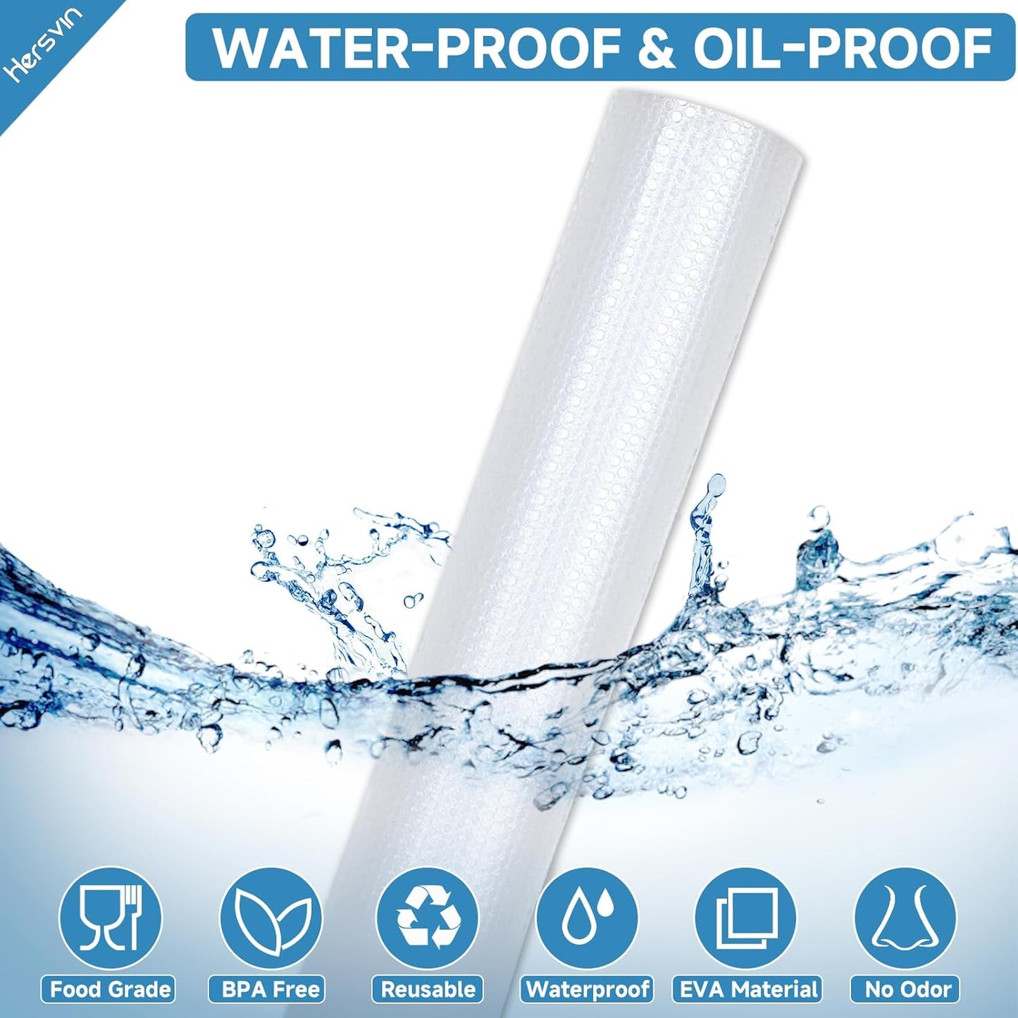 Shelf Liners 14 in x 20 ft EVA Drawer Mats, Non-Adhesive Cupboard Protector, Kitchen Cabinet Lining Fridge Liner (Clear Flat Dot, 35.6x610cm)