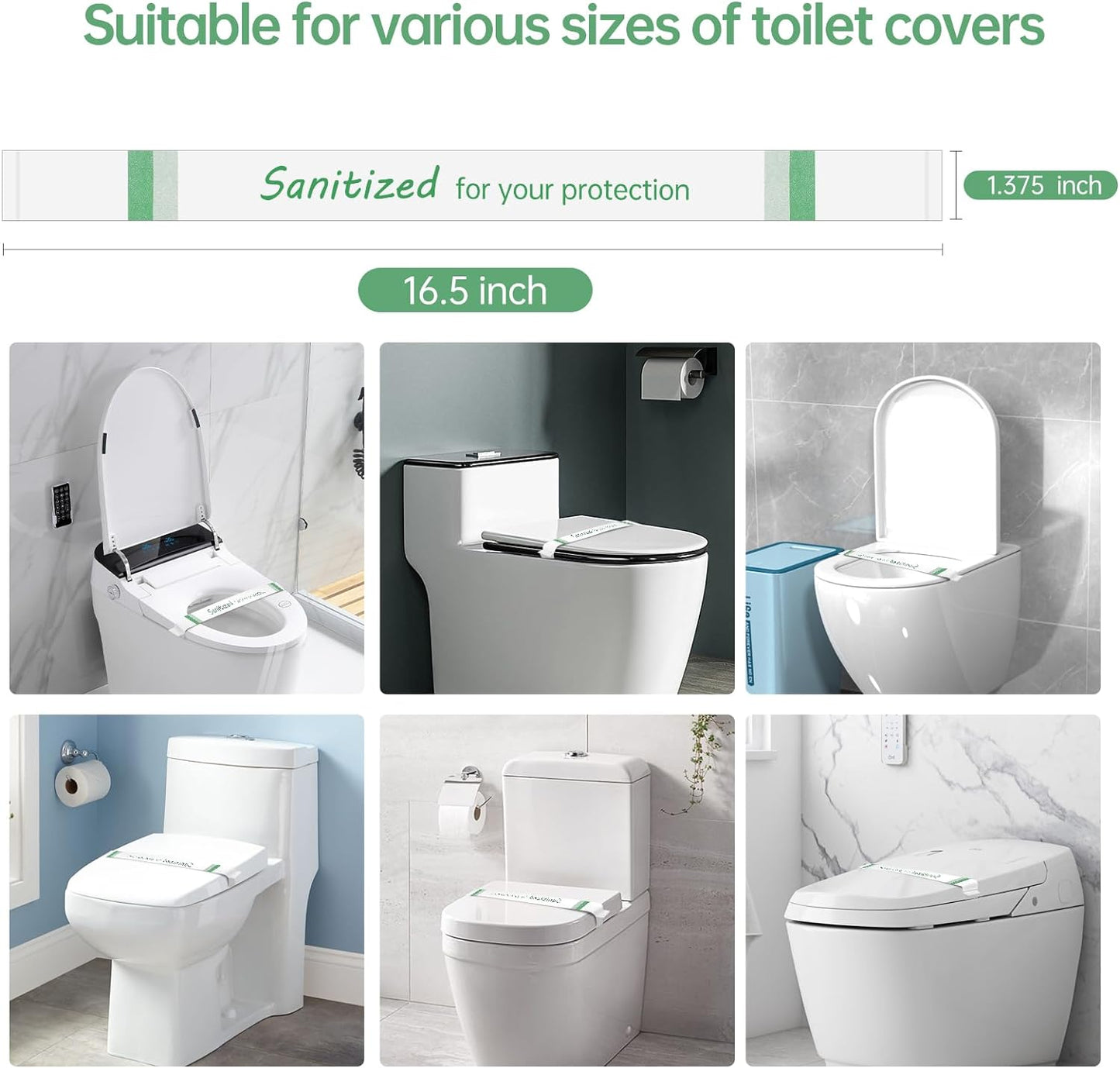 Germiwipe Printed Toilet Seat Bands,Toilet Strips,Hotel Essentials Paper Toilet Seat band for Hotels Motels Hospitals (Case of 2000)