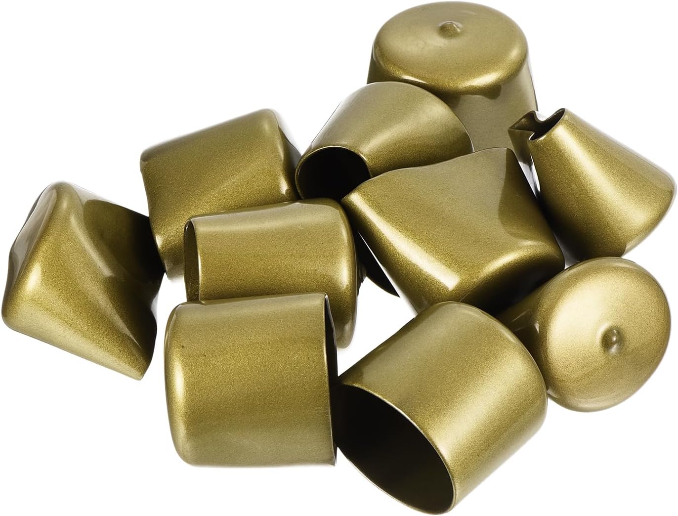 uxcell 20pcs Rubber End Caps 42mm ID Vinyl Round Tube Bolt Cap Cover Thread Protectors Gold
