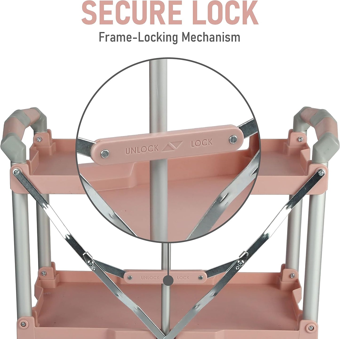 Olympia Tools 89-350 Pack-N-Roll Folding Collapsible Service Cart, 150LB Capacity, Rose