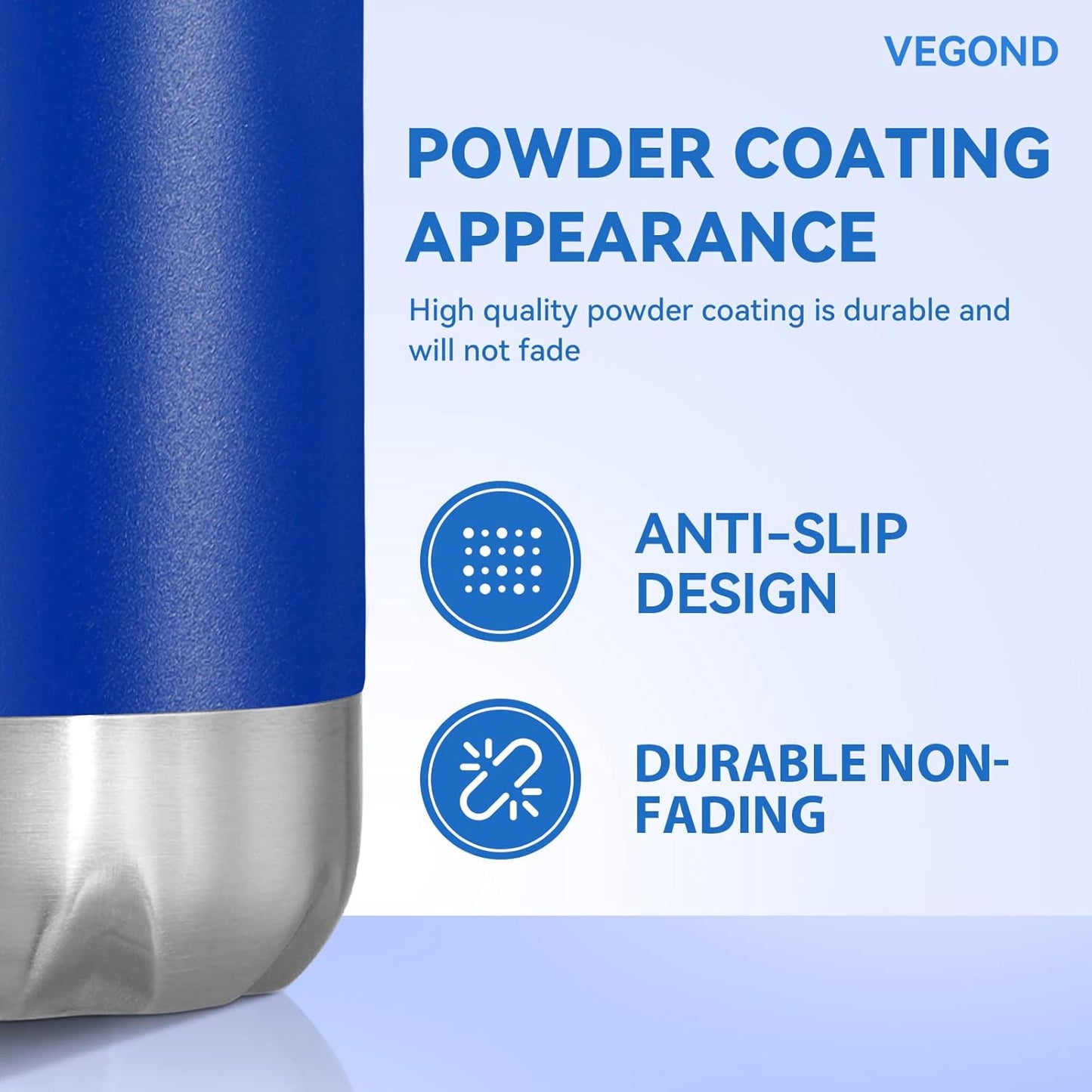 VEGOND 17oz Stainless Steel Water Bottles Bulk, Reusable Metal Sports Water Bottle Keeps Drink Hot and Cold, BPA Free Double Wall Vacuum Cola Shape Insulated Water Bottles for Camping Gym, 8 Pack