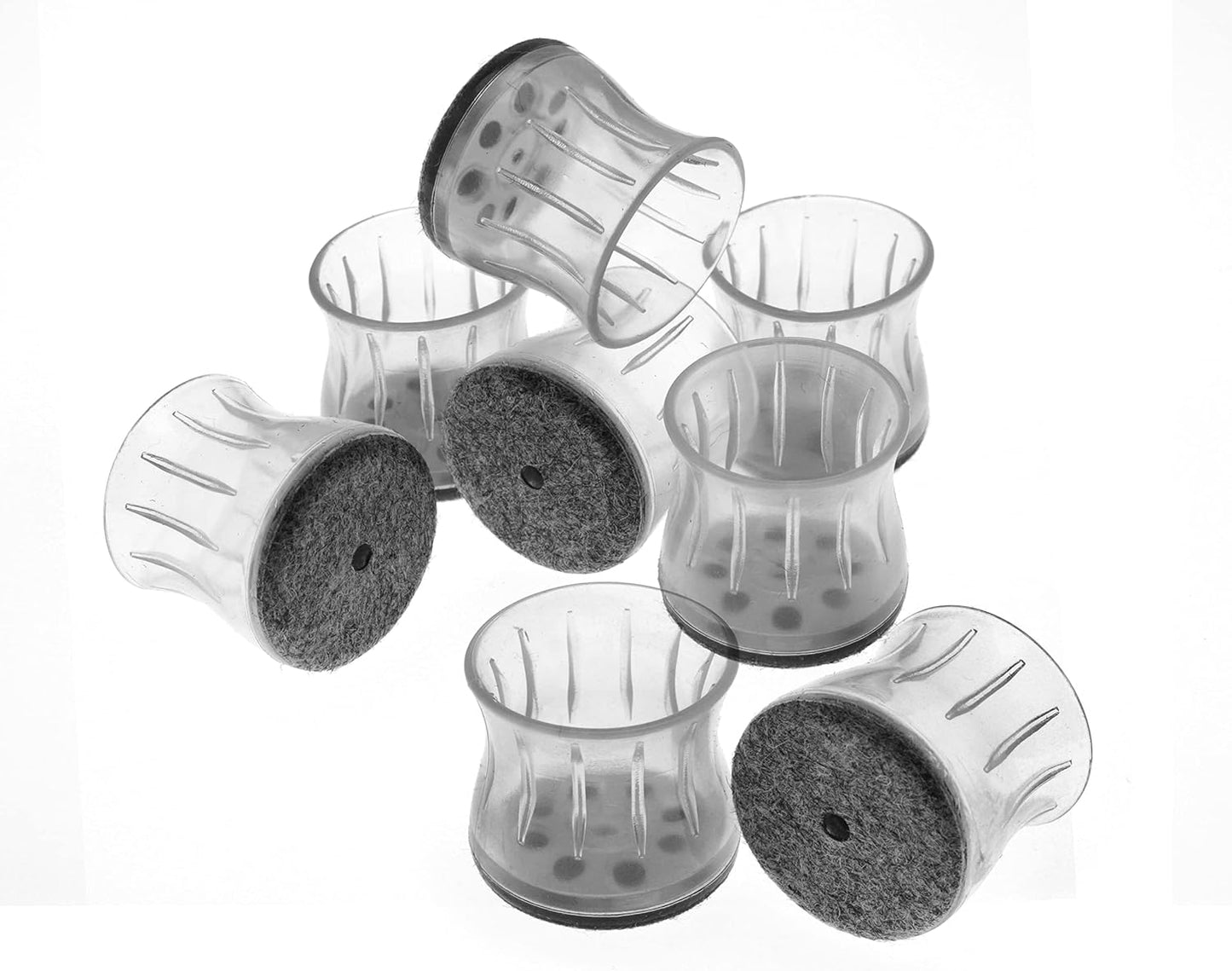 Slipstick GorillaFelt Chair Leg Floor Protectors for Hardwood Floors, Clear Sleeve Felt Pads for Furniture That Stay On, Fits Round & Square Legs, Includes 8 Premium Transparent Chair Socks, CB186