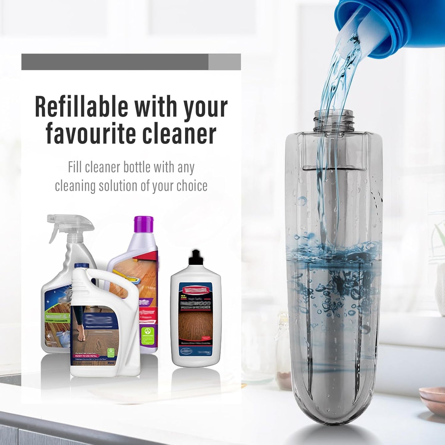 Spray Mops for Floor Cleaning Floor Mop with a Refillable Spray Bottle and 3 Washable Microfiber Pads Home or Commercial Use Dry Wet Flat Mop for Hardwood Laminate Wood (Purple)