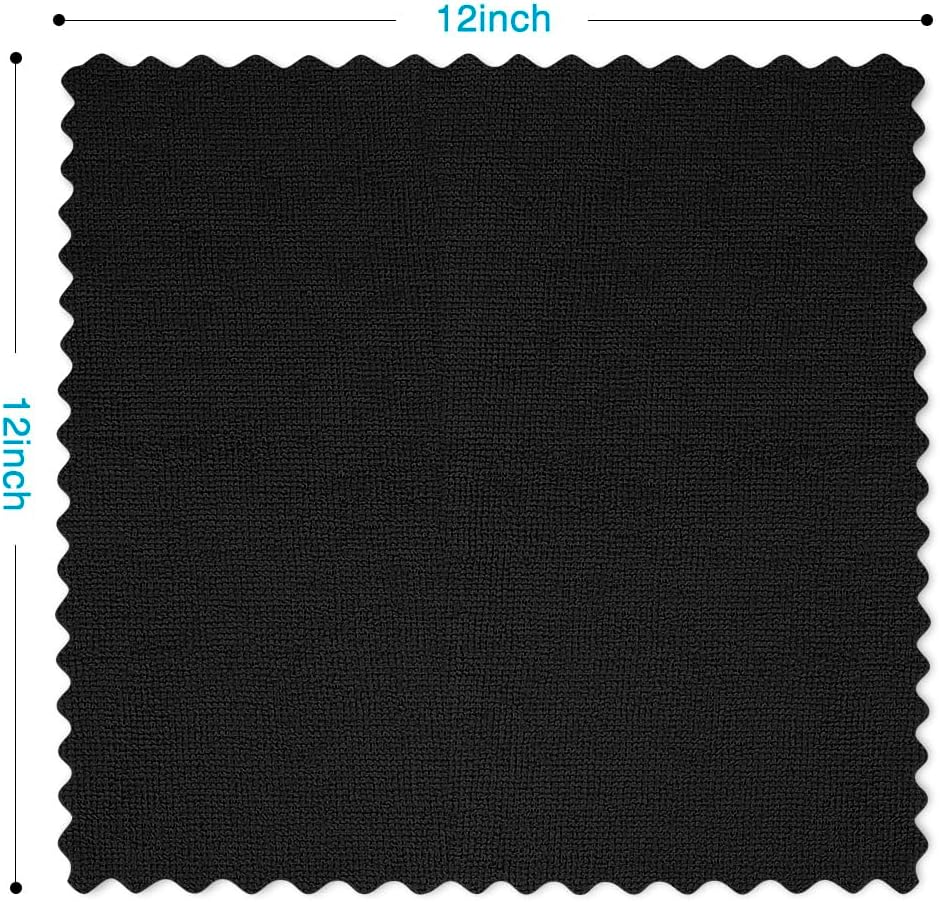Orighty Black Microfiber Cleaning Cloth, 150 Pack Highly Absorbent Cleaning Supplies, Lint Free Kitchen Towels Cleaning Rags, Microfiber Towels for Cars, House, Window, 12x12 inch