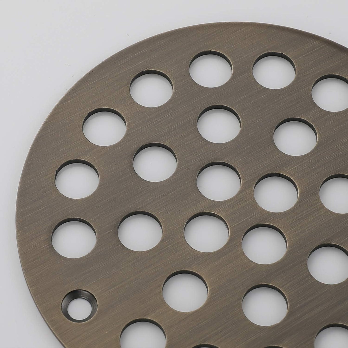 4-Inch Screw-in Shower Strainer Drain Cover Replacement Floor Strainer (Antique Brass)