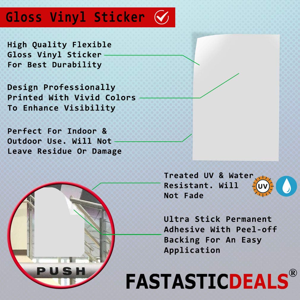 Caution Floor May Be Slippery When Wet Hazard Sign Label Decal Sticker 5 inches x 7 inches