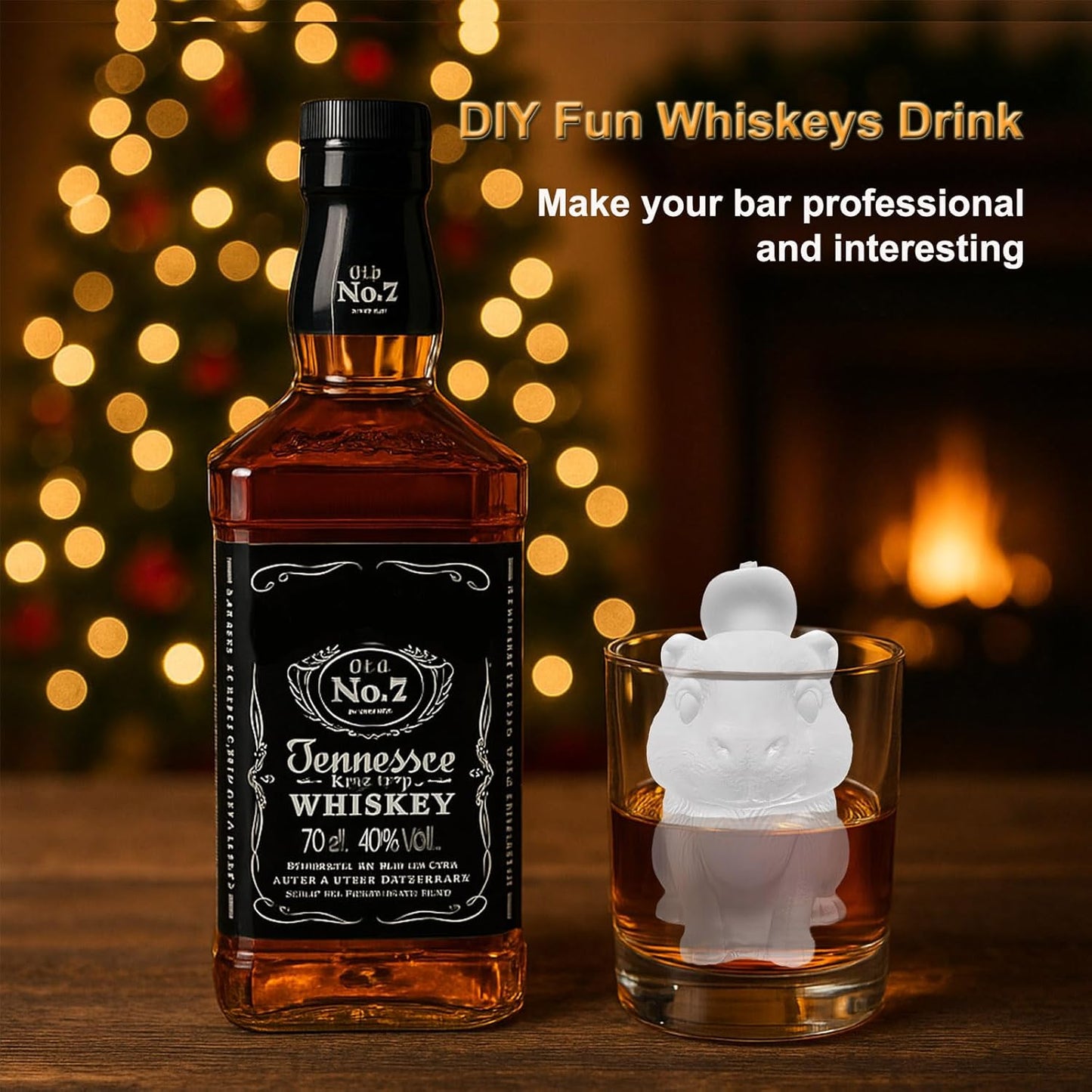 3D Capybara Ice Cube Silicone Molds Tray for Whiskey, Cocktail, Drink Decor, Bar; Rich Details. Cute Gifts for Women Kids Girls Boys, Fun Animal Shape Soap Epoxy Resign Mold; 2 Pack