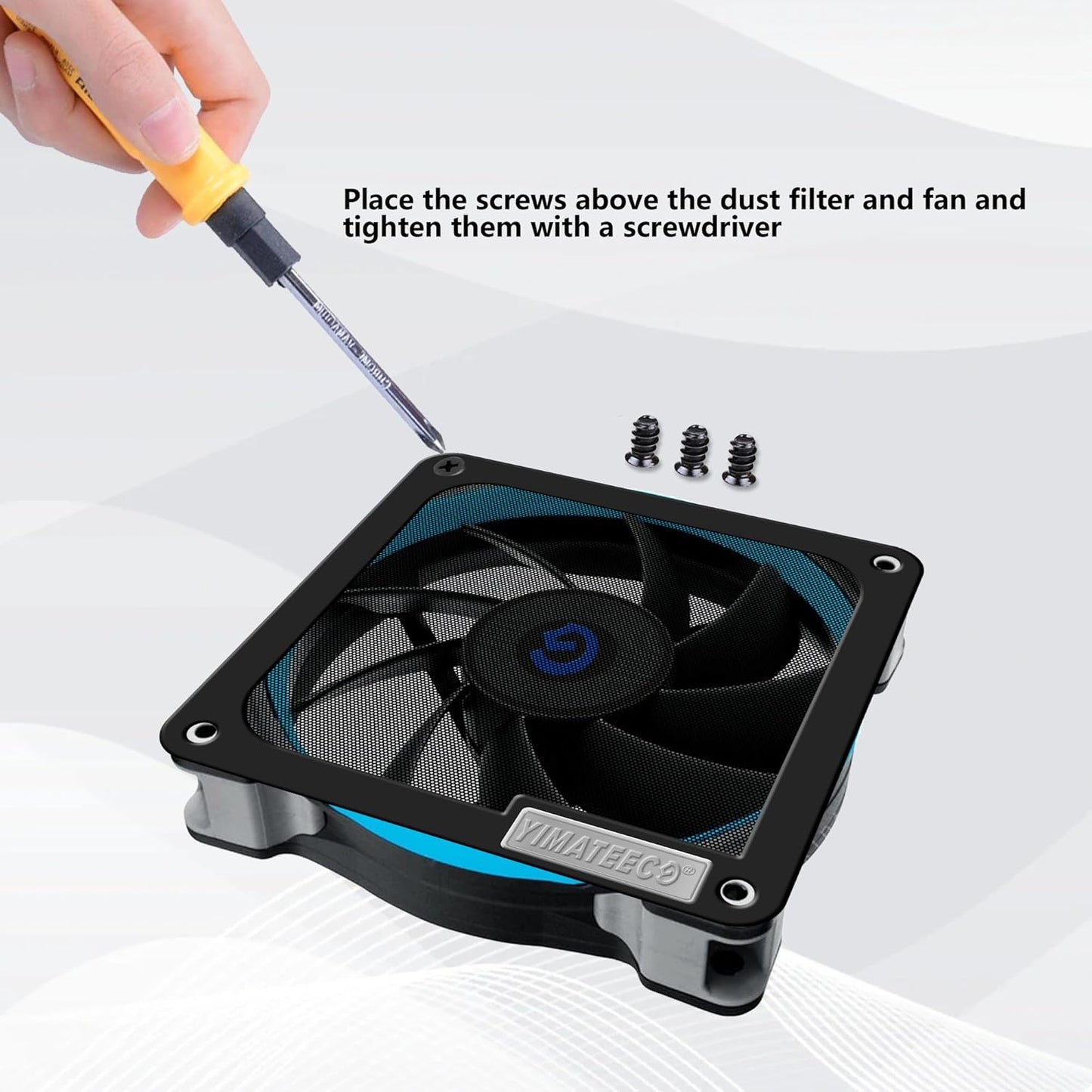 140mm PC Dust Filter for Computer Cooler Fan/PSU/Routers PVC 50 Mesh, Magnetic Dust Mesh Computer Fan Filter Grills with Screws Dustproof Case Cover (PVC V4.0, 140 * 140mm, 5pcs, Black)