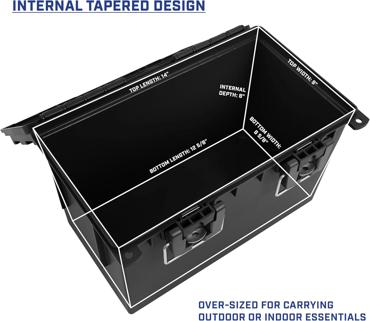 Sheffield 12773 XL Storage Bins With Lids, 2-Pack Stackable Storage Bins, Made in USA, Lockable and Water-Resistant Containers with Lids, Plastic Containers for Home, Classroom, and Dorm