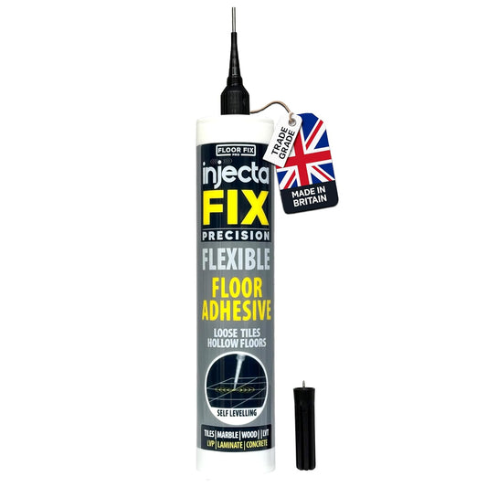 Precision 300ml from Floor-Fix Pro - Fix Loose Tiles - for Loose & Hollow Tiles, Wood, LVT & Laminate - Includes 1.9mm Syringe Tip - Adjustable to 6mm + Anti-Clog Performance (1)
