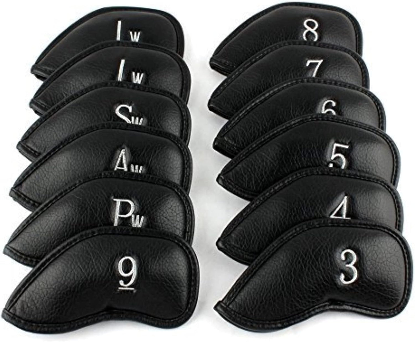 CRAFTSMAN GOLF 12pcs or 1pc Thick Synthetic Leather Golf Iron Head Covers Set Headcover Fit All Brands Callaway Ping Taylormade Cobra Etc. Also Custom Name