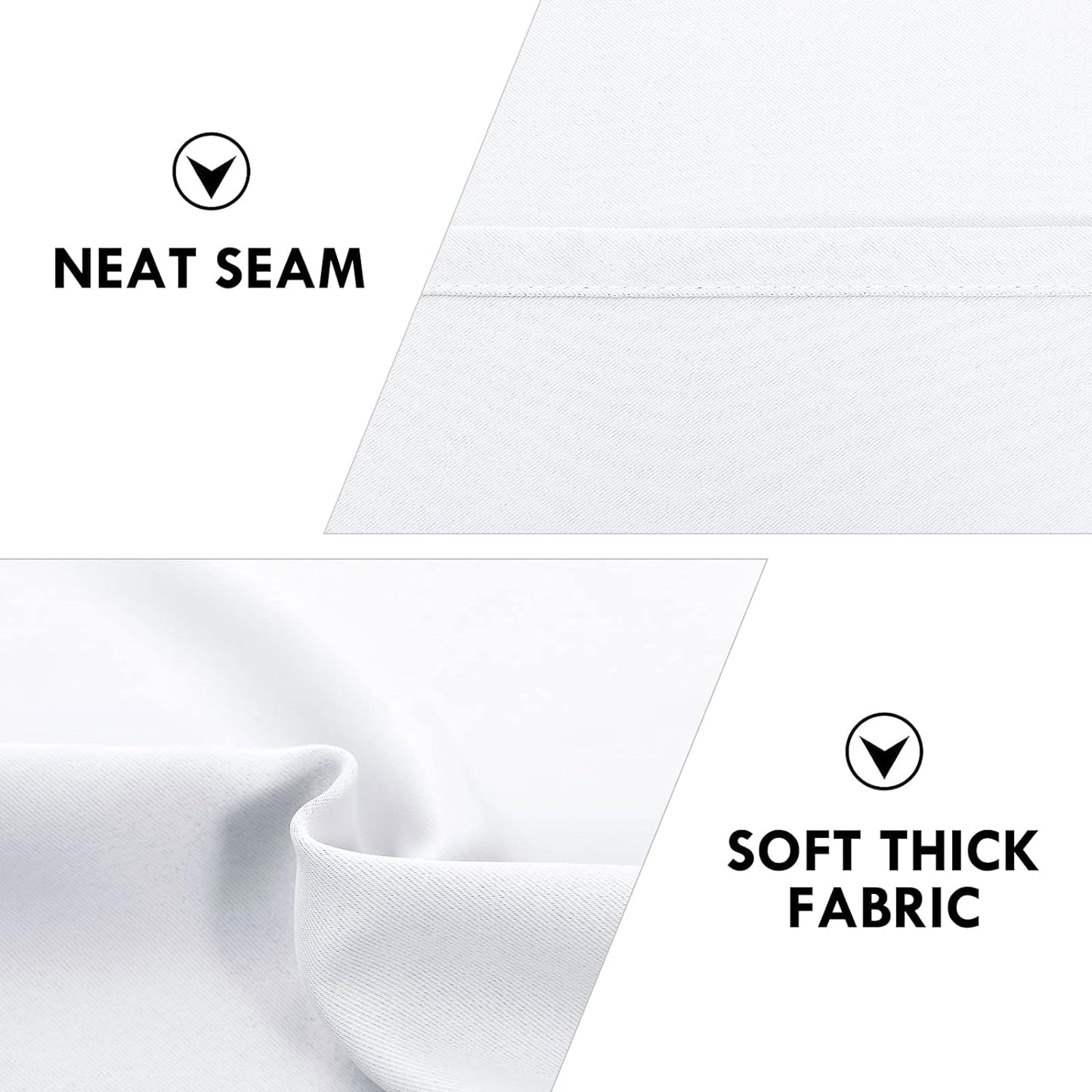 DWCN White Room Darkening Blackout Curtains - Thermal Insulated Privacy Energy Saving Window Curtain Drapes 52 x 54 inch Length, Set of 2 Bedroom Living Room Curtains