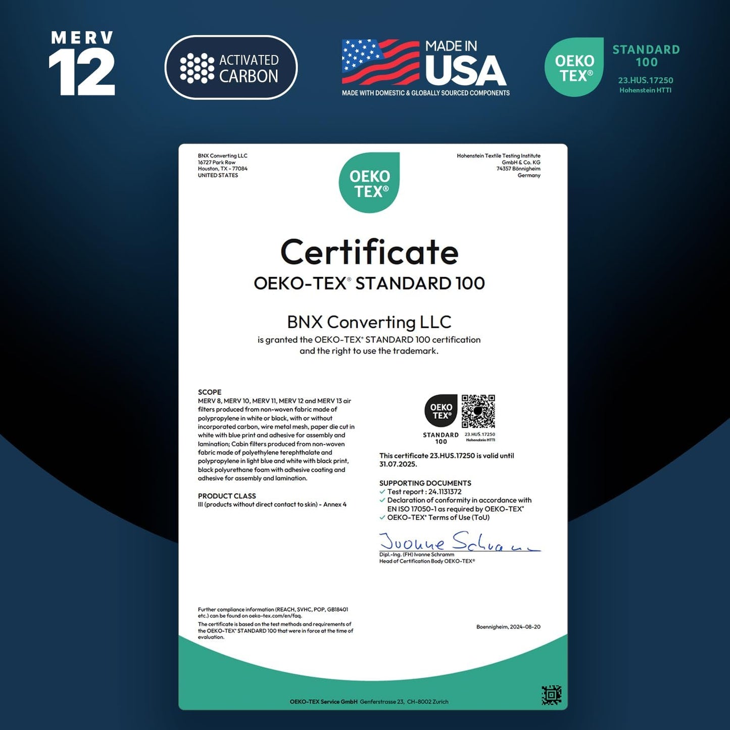 BNX TruFilter 16x25x1 MERV 12 Odor Defense (4-Pack) AC Furnace Air Filter with Activated Carbon - MADE IN USA - Pleated Air Conditioner HVAC AC Furnace Filters - Removes Odor, Mold, Bacteria, Smoke