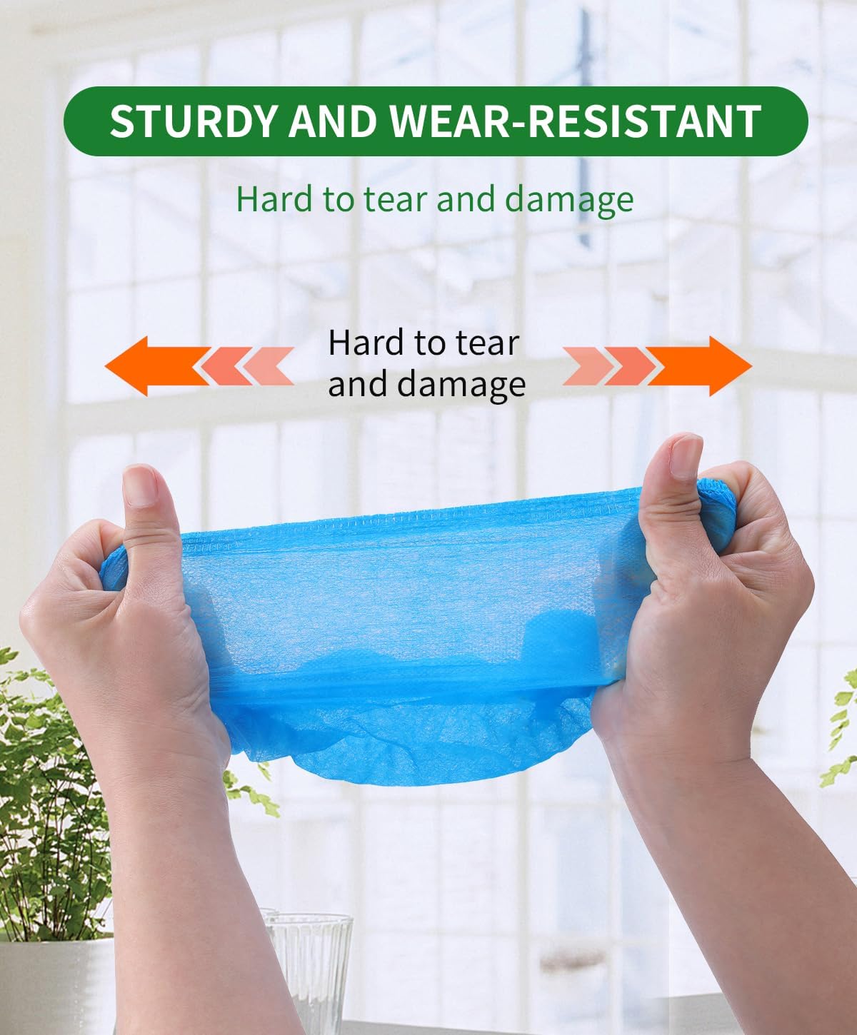 100Pcs(50 Pairs) Non-Woven Shoe Covers Disposable Non Slip for Indoors, Breathable | Durable | Boot Covers, Fits Up to Size 13 US Men (Blue)