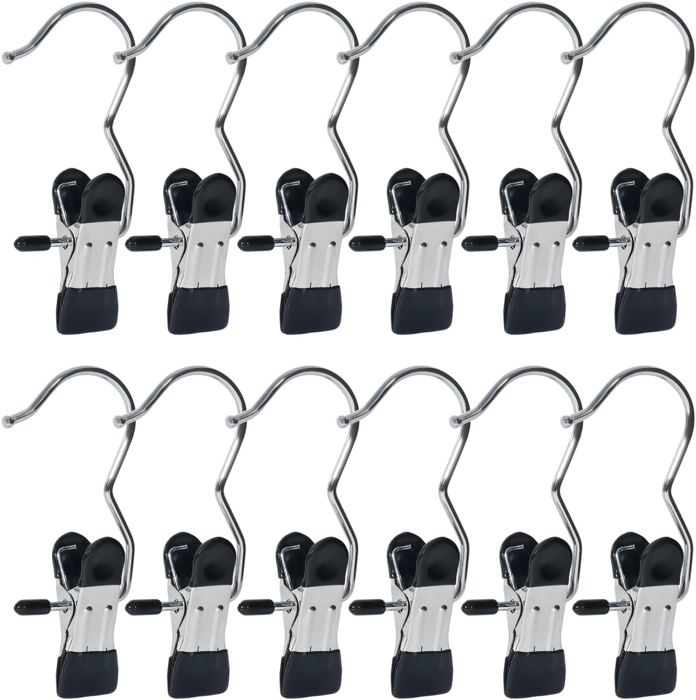 15/30/50Pcs Upgrade Double Head Clamp Dipped Clothespin for Laundry Hooks with Clips, Boot Holder, Hanging Clips, Portable Multifunctional Hangers Single Clip Space Saving for Jeans, Hats (50, Black)