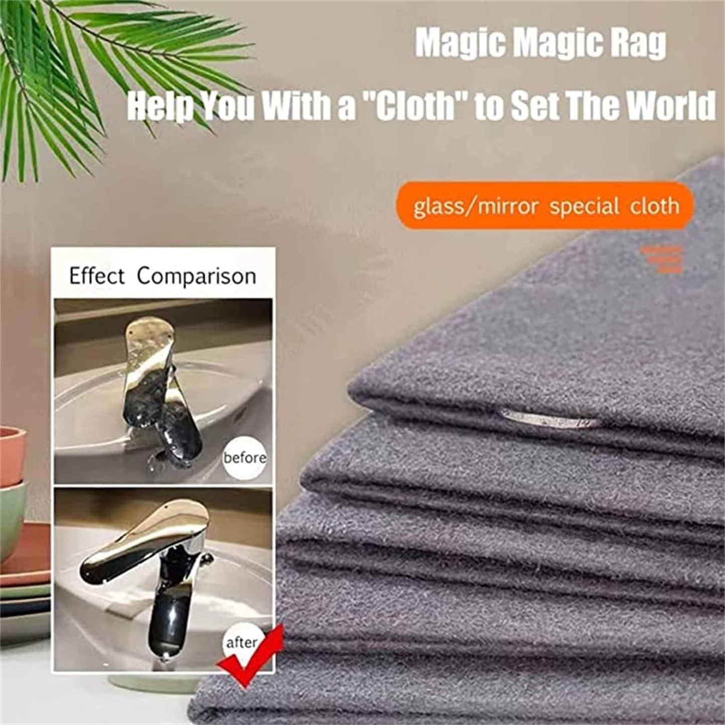 2023 New Thickened Magic Cleaning Cloth, Reusable Thicken Magic Fiber Microfiber Cleaning Cloth, Cleaning Cloths Rags for House Washable, Lint Free Microfiber Cleaning Cloth for TV Cars Windows (10PC)