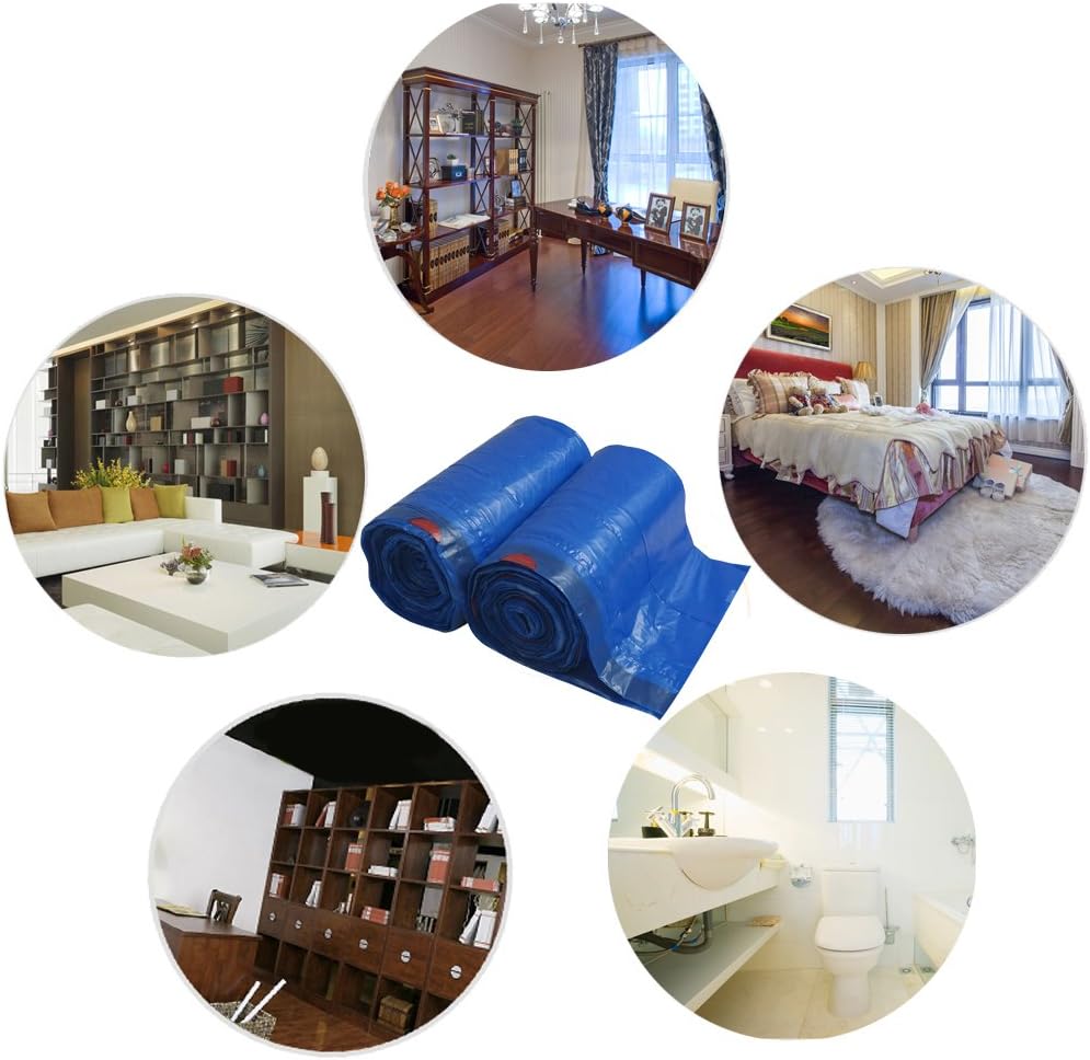 8 Gallon Garbage Bags Trash Bags with Drawstring, Blue