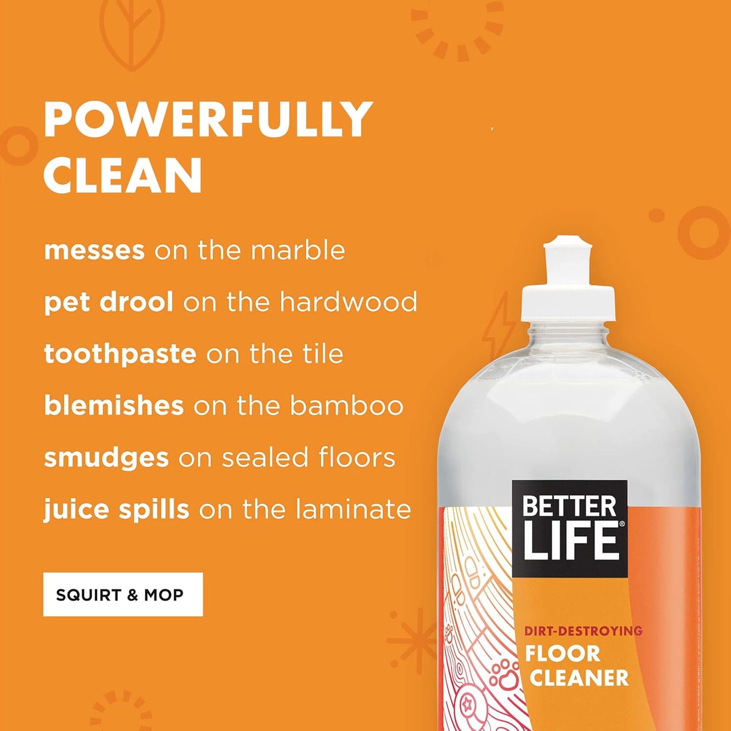 Better Life Floor Cleaner - Liquid Multipurpose Cleaner for Wood, Tile, Laminate, Vinyl, Bamboo - Hardwood Floor Cleaner for Mopping - Citrus Mint 32oz