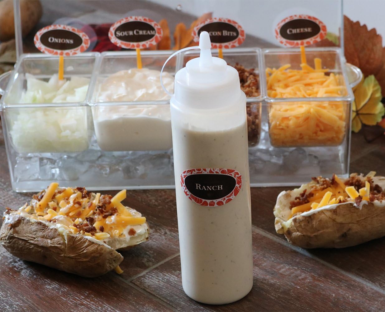 Oaklyn Squeeze Bottles 8oz 6 Pack - Reusable Condiment Bottles for Sauces Liquids BPA-Free Leak Proof Design, Easy to Clean Plastic Squeeze Bottles with Nozzle