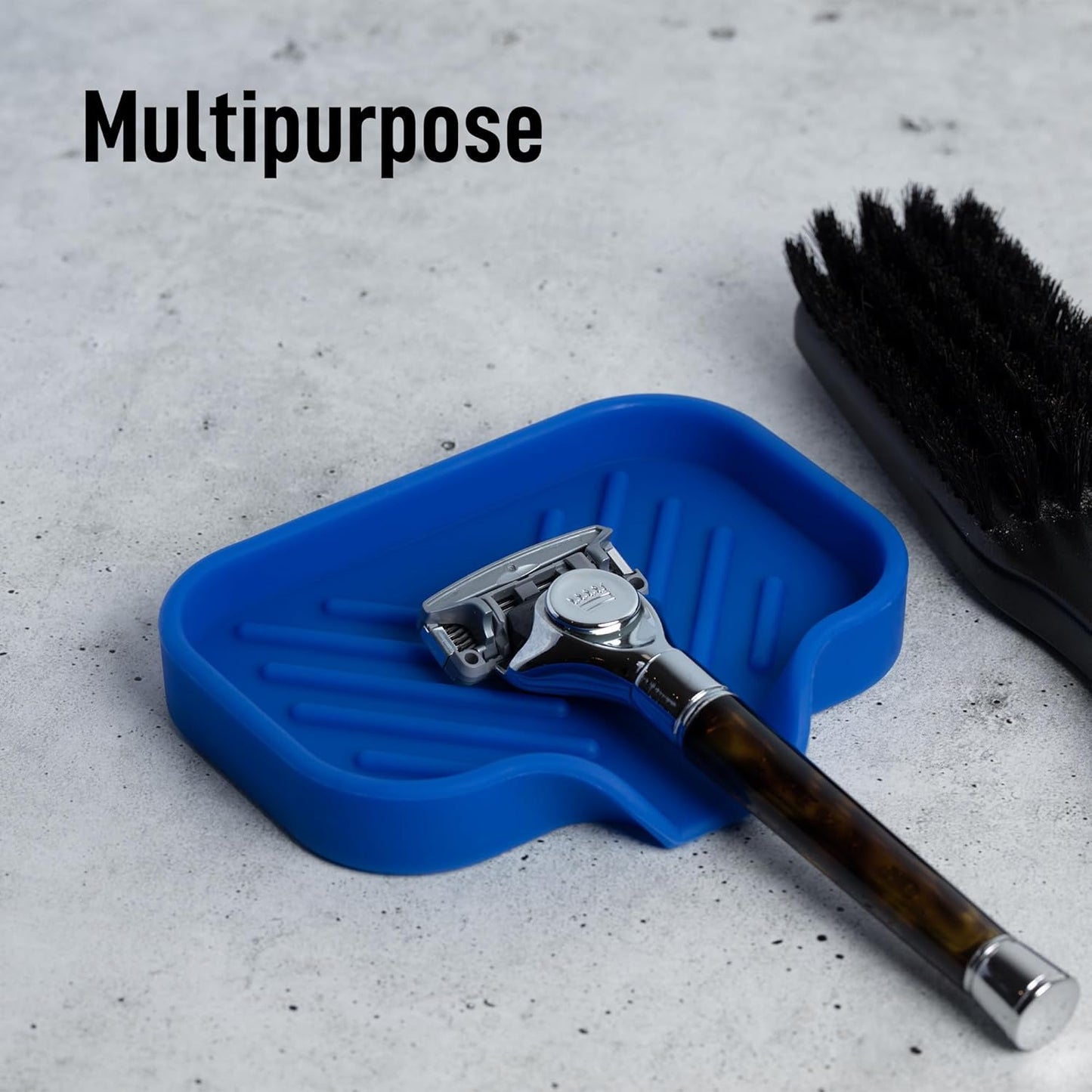 Zulay Kitchen Small Silicone Sponge Holder (4.9x3.3”) – Space-Saving Sink Organizer Tray for Sponge, Soap, Brush & More – Compact Non-Slip Dish for Kitchen & Bathroom (Turkish Sea)