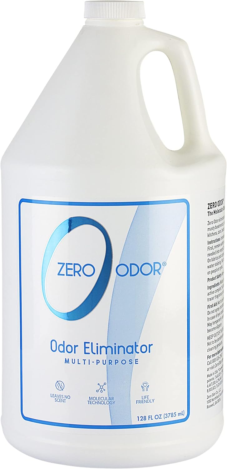 Zero Odor - Multi-Purpose Strong Odor Eliminator for Home, Office, Car, Bathroom, Hotel, Room Deodorizer, and Odor Neutralizer, 128oz Refill