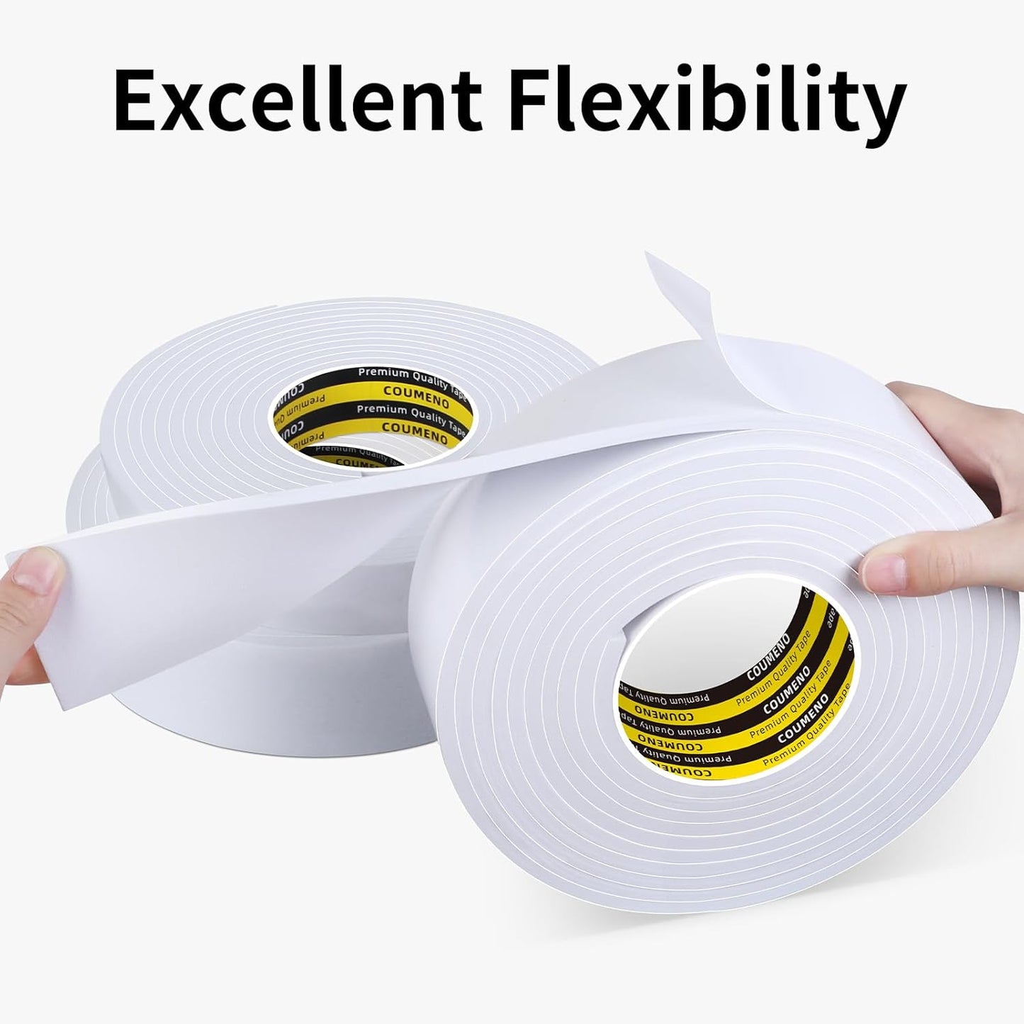 Single-Sided EVA Foam Tape Single-Sided Sealing Strip Foam Pad Sponge Tape,Self-Adhesive Insulation Sealing Tape (White) 1.2inX16.4FT