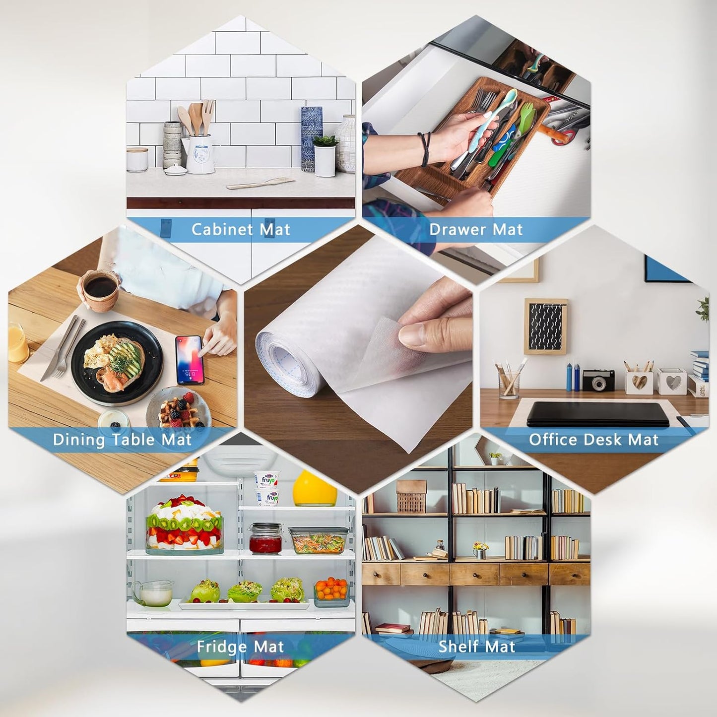 Self-Adhesive Shelf Liner Kitchen Liner, Waterproof Backed Paper Easy Peel and Stick Contact Liner Without Residue for Decor Your Desk Surface, Kitchen Countertops (Clear, 11.8 x 236.2 inches)