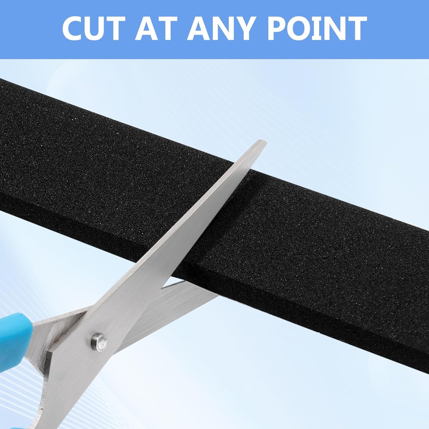 Weather Stripping Door Seal Strip- 1 Inch X 1/16 Inch X 32Feet, Strong Adhesive, Lightproof, Soundproof, Weatherproof Foam Tape Insulation for Sliding Door, Front Door Frame, Windows- Black