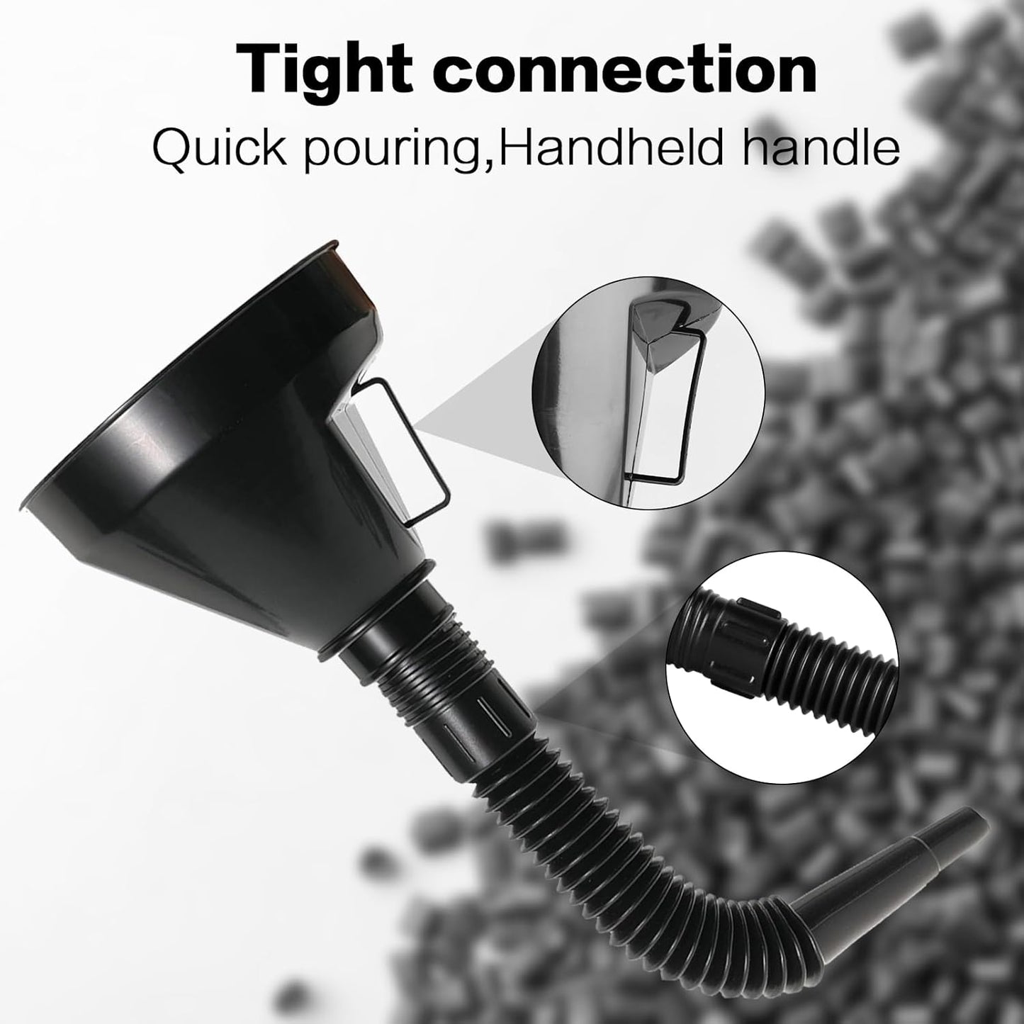 4 PcsOil Funnel Kit,Car Oil Funnels for Automotive Use,Flexible Oil Funnels,Wide Mouth Automotive Flex Funnel with Hose&Mesh Screen Filter for Car Motorcycle Engine Oils Gasoline Diesel Water Liquid