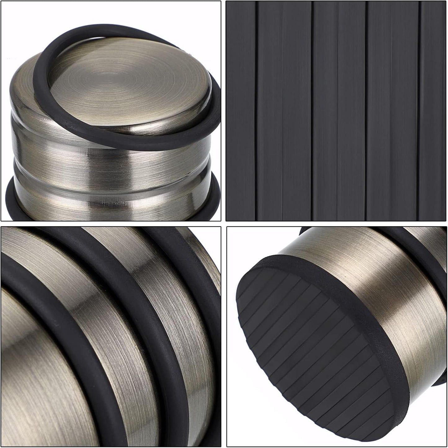 Sumnacon Heavy Duty Floor Door Stopper No Drill - Durability Stainless Steel Door Stop with Anti-Skid Rubber - Decorative Safety Doorstop for Home Office Commercial Industrial Decor, Bronze