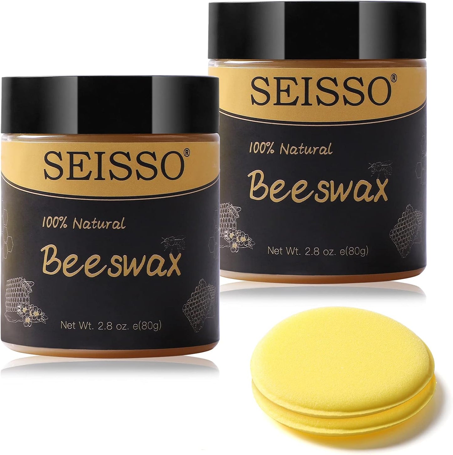 SEISSO Beeswax Furniture Polish, Natural Wood Seasoning Beeswax Furniture Cleaner for Wood Floors, Tables, Chairs and Cabinets