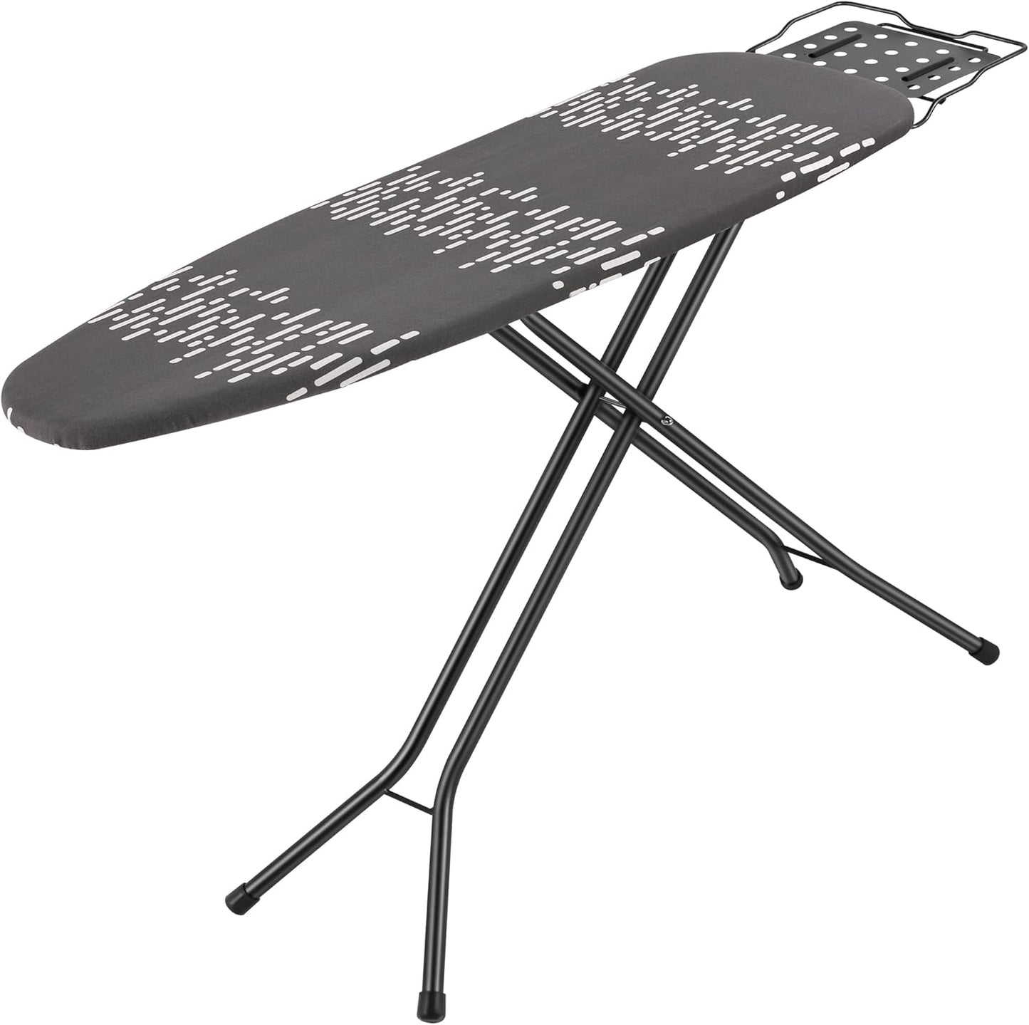 Deluxe Ironing Board with Heat Resistant Cover and Thicken Felt Pad, Safety Iron Rest, 4 Premium Steel Legs, Height Adjustable,Foldable