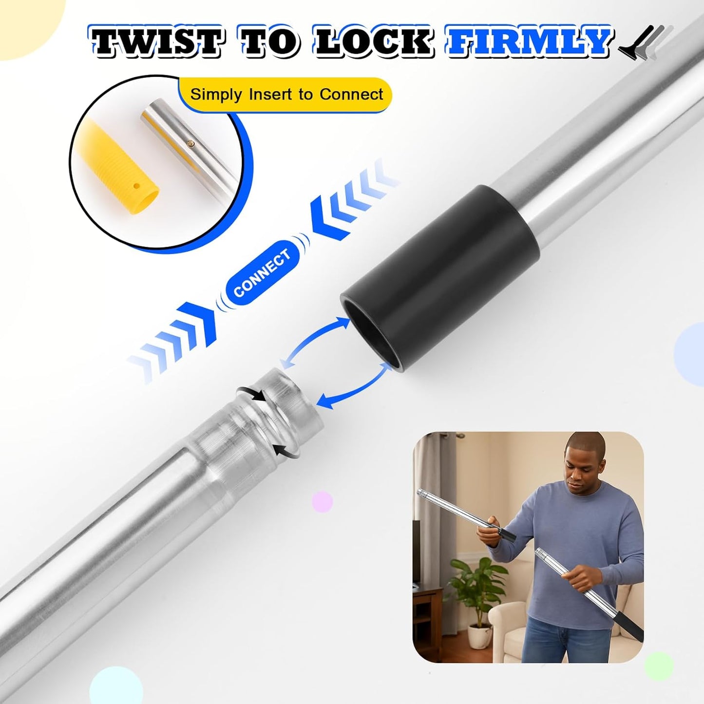 DIYSELF Scraper Tool 5.4ft (65in) Adjustable Floor Scraper Long Handle Heavy Duty Paint Scraper 4 Inch Razor Blade Scraper for Windows Glass Cleaning Shower Gum Tile Scraper Ceiling Scraper