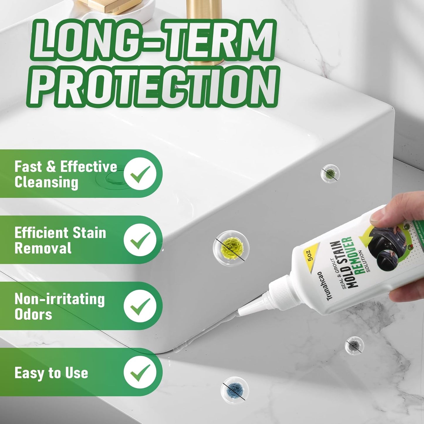 Stain Remover Gel Cleaner, Home Stain Remover Cleaner for Front Loader Washing Machine Black Stain Removal Multi-Surface Stain Cleaning Gel for Bathroom Seals, Grout, Shower & Tile,Caulk,Tub