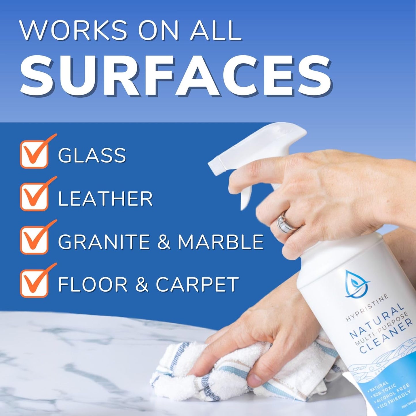 PURE Hypochlorous Acid Spray, Multi-Purpose Cleaner, Superior Shelf Life, 0% Bleach, 0% Alcohol, Food Contact Safe, Eliminate Non-Living Allergens, Remove Pet Odor, Clean Any Surface