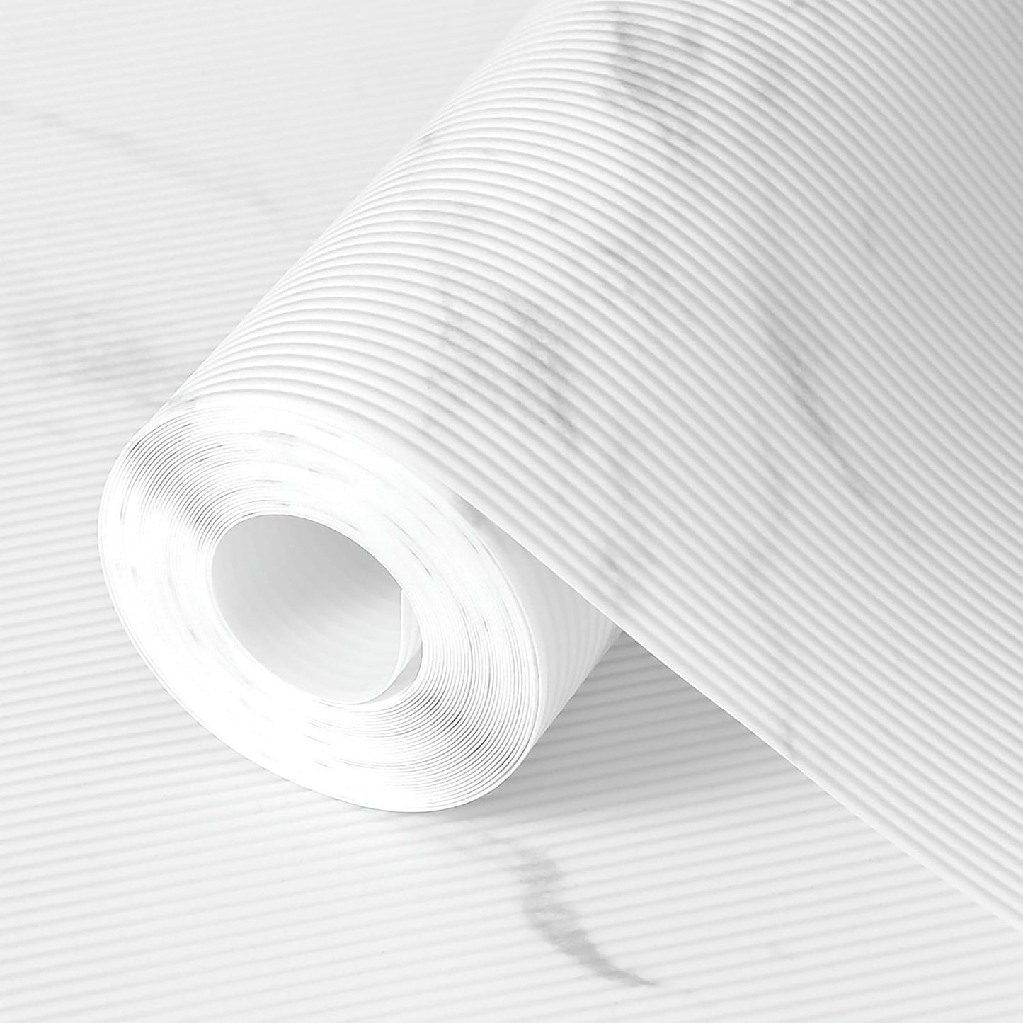 Shelf Liners 20 in x 20 ft EVA Drawer Mats, Non-Adhesive Cupboard Protector, Kitchen Cabinet Lining Fridge Liner (White Marble Stripe, 50.8x610cm)