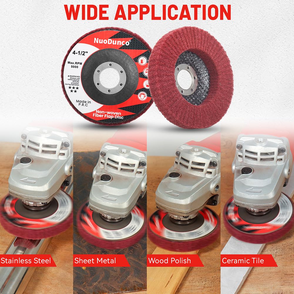 10Pcs 320 Grit Scour Flap Disc 4 1/2 Inch Angle Grinder Attachment General Purpose Wire Brush Polishing Wheel Rust Paint Remover Scratch Prep Sanding Disc