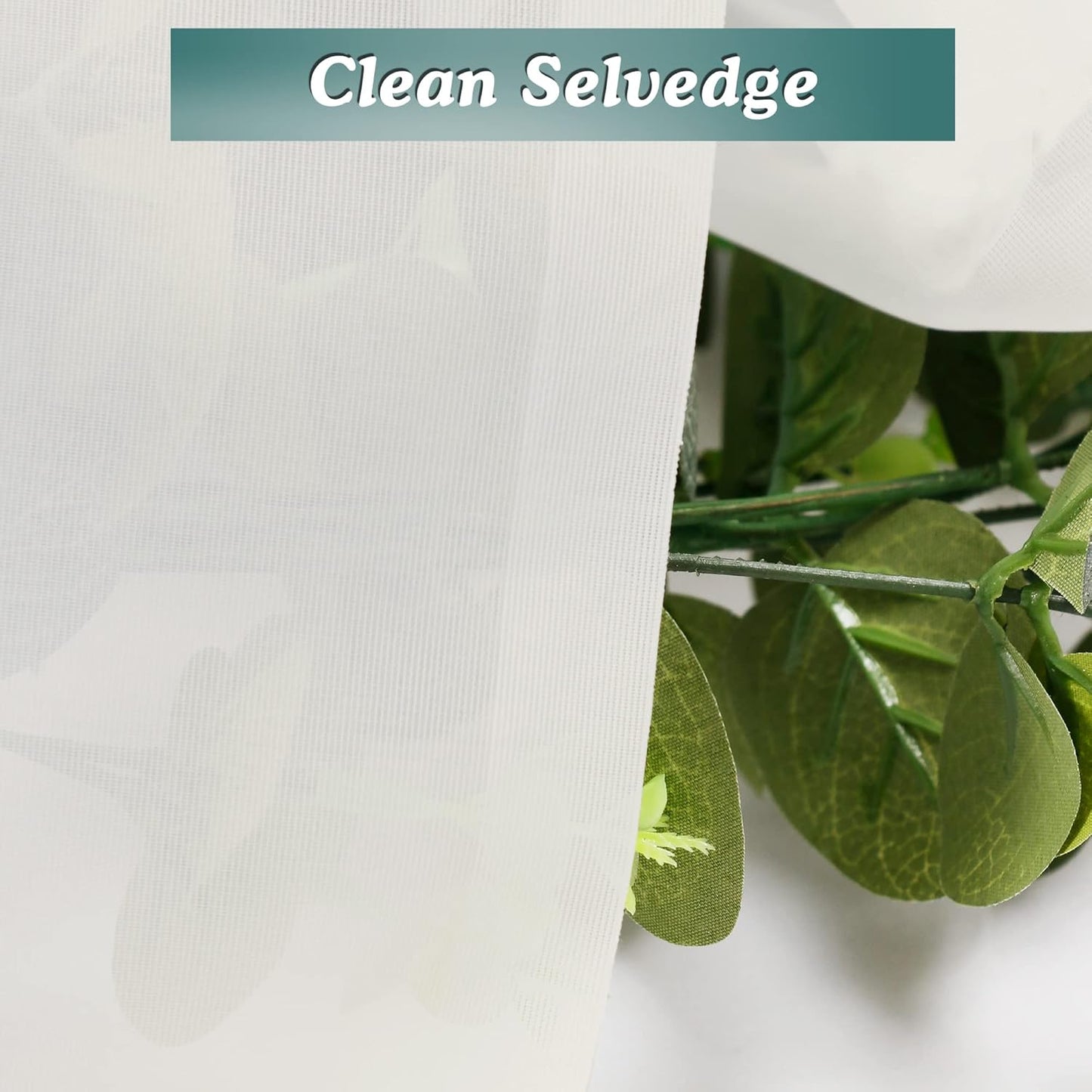 Chyhomenyc Ivory Sheer Curtains 54 Inch Length 2 Panels for Kitchen, Light Filtering Voile Rod Pocket Curtains Drapes for Living Room Bedroom Small Windows, 42Wx54L inches