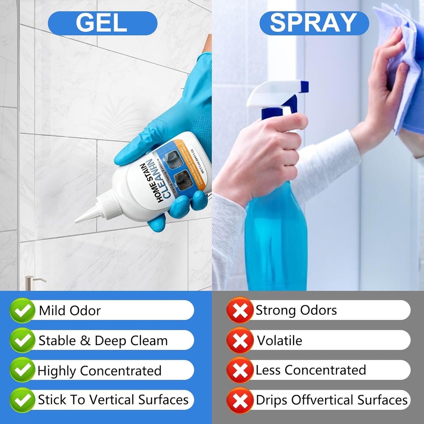 Mold stain removal gel cleaner, washing machine cleaner, washing machine, refrigerator seals, tile caulking agent, kitchen sink bathroom cleaning caulking agent suitable gel
