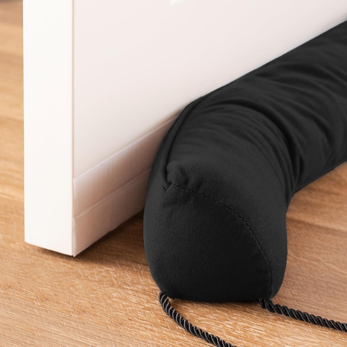 Sunolga 30" Door Draft Stopper Blocks Hot and Cold Air with Removable Washable Cover for Gaps Up to 3", All-Season Seal for Noise, Door Sweep for Bottom of Door and Window, Home Essentials, Black