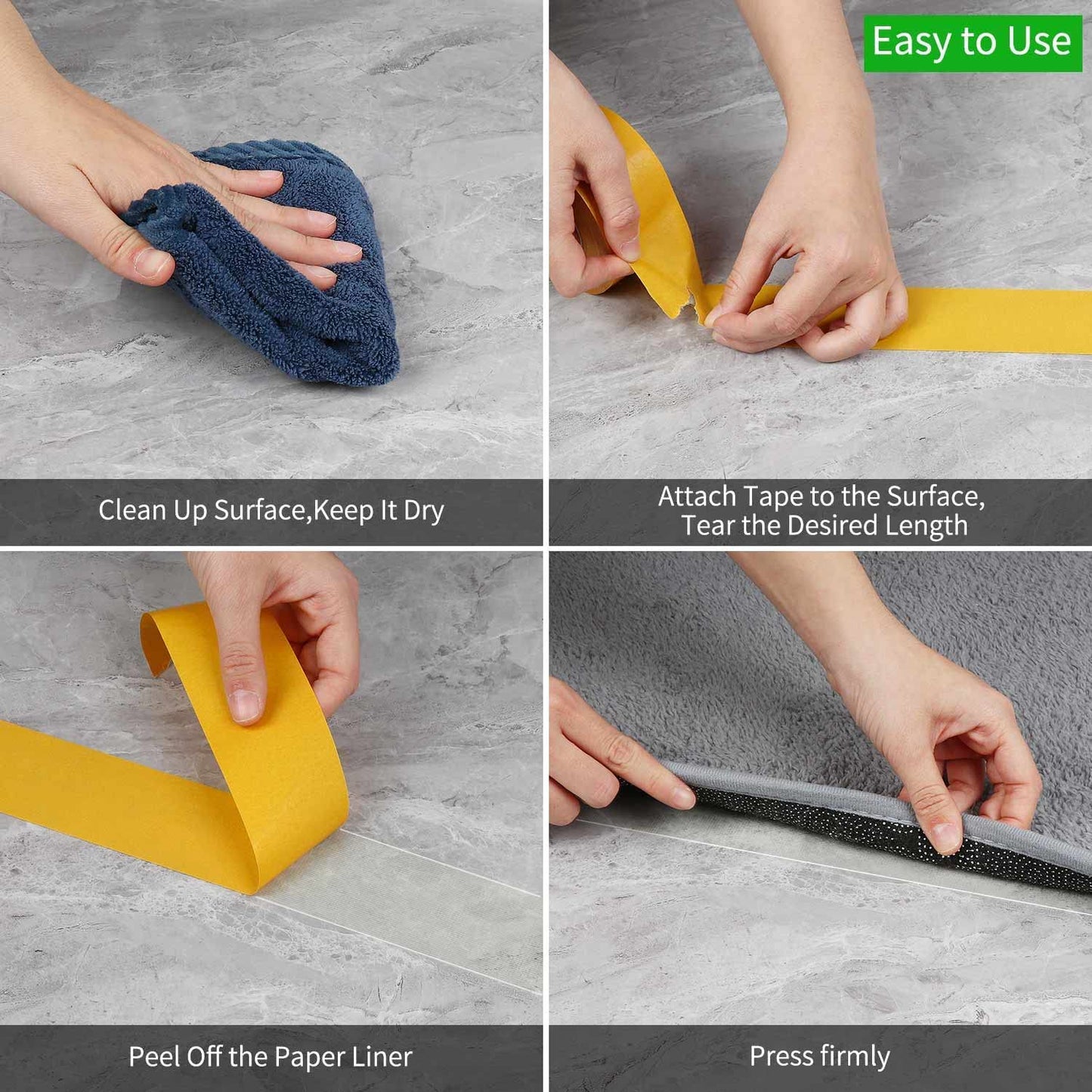 Double-Sided Tape Strong and Tough, 1in x 66FT(20m), Durable Duct Cloth Carpet Rugs Fiberglass Mesh Tape, High Stickiness 2 Sided, Multipurpose Removable Residue-Free, Easy Tear