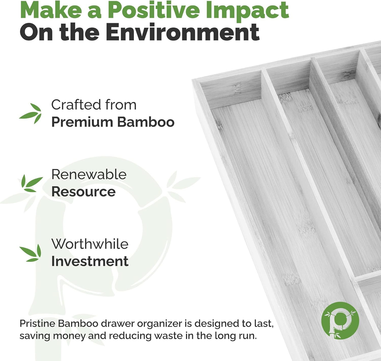 Kitchen Drawer Organizer - Drawer Utensil Organizer and Cutlery Tray - Flatware and Silverware Holder (5-Slots, White)